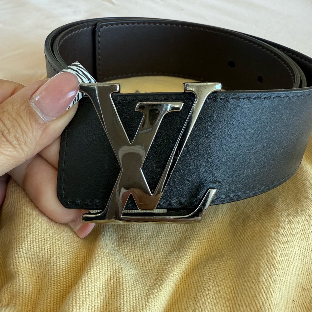 Louis Vuitton Black/ Brown Reversible Leather Belt
